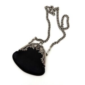 Gucci ULTRA RARE Black Tiger Head Mini Bag with Silver Chain